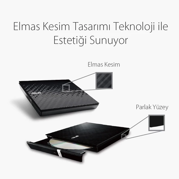 ASUS DVD SDRW-08D2S-U LITE SLIM USB 2.0 SİYAH - 3