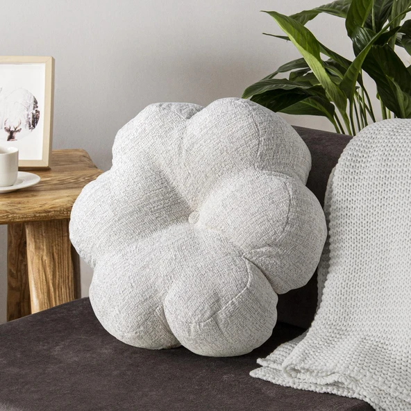 Papatya Bloom Dekoratif Buklet Kırlent Hardal 40x40 - 7