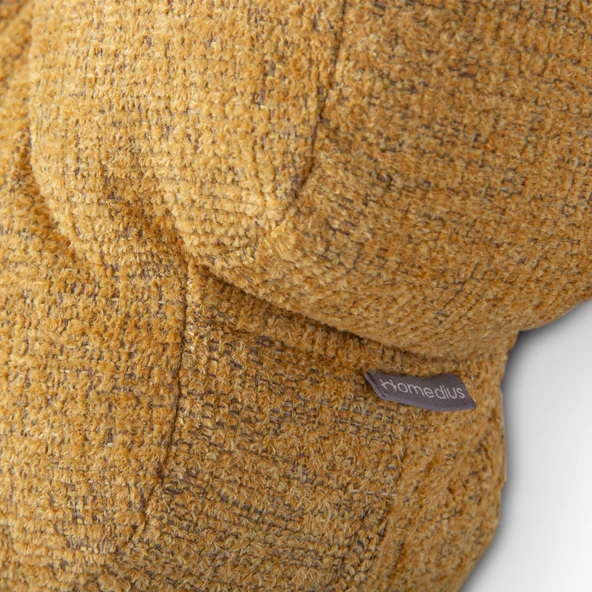 Papatya Bloom Dekoratif Buklet Kırlent Hardal 40x40 - 3