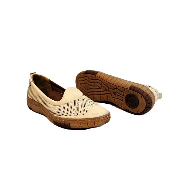 pierre Cardin 54562 Bej Hakiki Deri Kaymaz Rahat Bayan Ayakkabı - 10