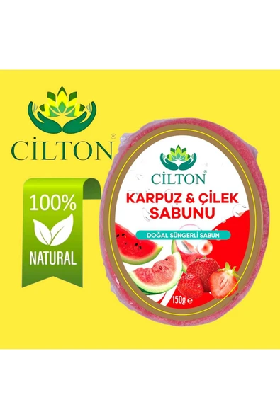 CİLTON  KARPUZ & ÇİLEK SABUNU DOĞAL SÜNGERLİ SABUN 150 ML
