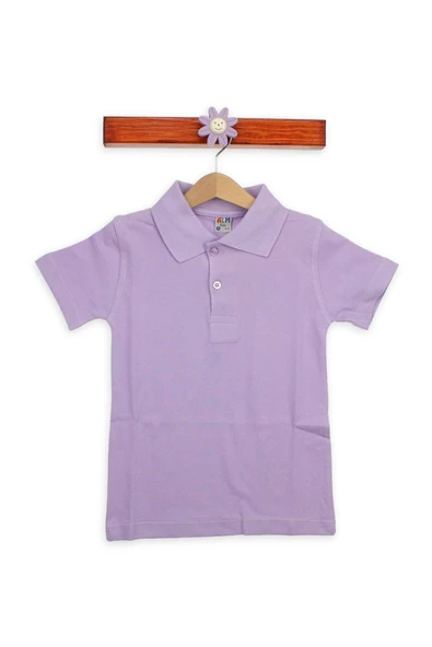 Lila Unisex Çocuk Polo Yaka T-Shirt