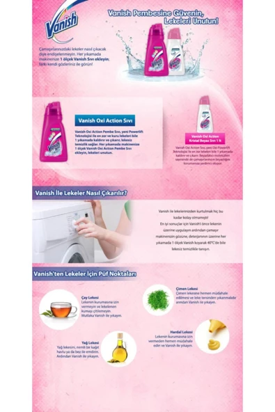 Vanish Kosla Oxi Action Gold Beyazlar İçin Sıvı Leke Çıkarıcı 1 L - 6
