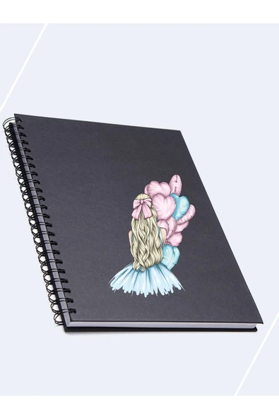 Pembe, Mavi Balonlu Kız Cam, Duvar Sticker - Resim 2