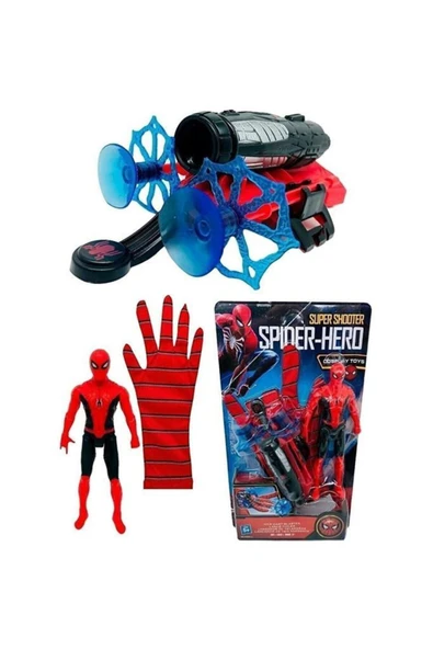 Oyuncak Spiderman Figür Ağ Atan Eldiven YK5991-7P W13, Spiderman Figürü ve Ağ Atan Eldiveni