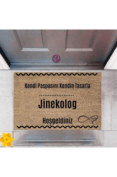 P Parla Kapı Önü Paspası Dekoratif Dijital Baskı Jinekolog P-2527