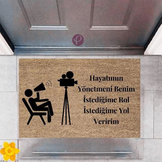 P Parla Kapı Önü Paspası Dekoratif Dijital Baskı Yönetmen P-2390