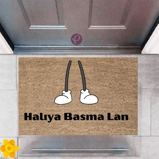 P Parla Kapı Önü Paspası Dekoratif Dijital Baskı Halıya Basma Lan P-2383