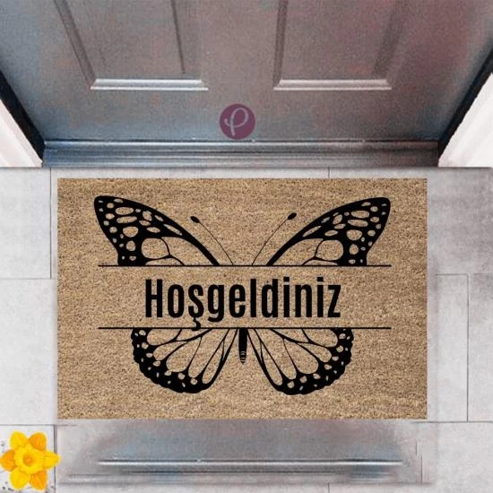 P Parla Kapı Önü Paspası Dekoratif Dijital Baskı Hoşgeldiniz P-2371