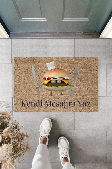 P Parla Dijital Baskı Kişiye Özel İç Kapı Dekorasyon Paspas  PS11214