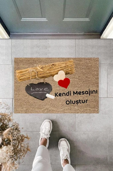 P Parla Dijital Baskı Kişiye Özel İç Kapı Dekorasyon Paspas  PS11248