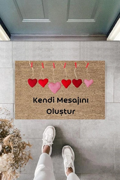P Parla Dijital Baskı Kişiye Özel İç Kapı Dekorasyon Paspas  PS11244