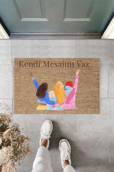 P Parla Dijital Baskı Kişiye Özel İç Kapı Dekorasyon Paspas  PS11192