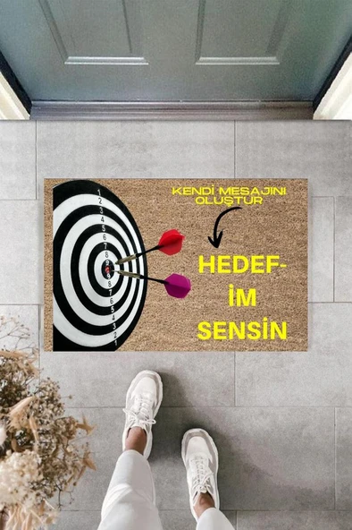 P Parla Dijital Baskı Kişiye Özel İç Kapı Dekorasyon Paspas  PS11285