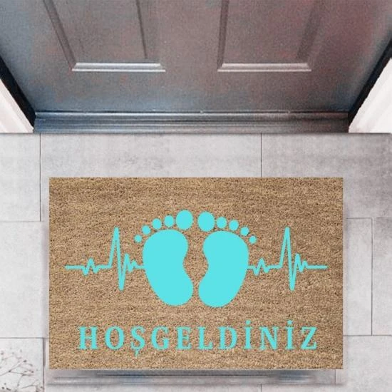 P Parla Kapı Önü Paspası Dekoratif Dijital Baskı AyaklarP-2752