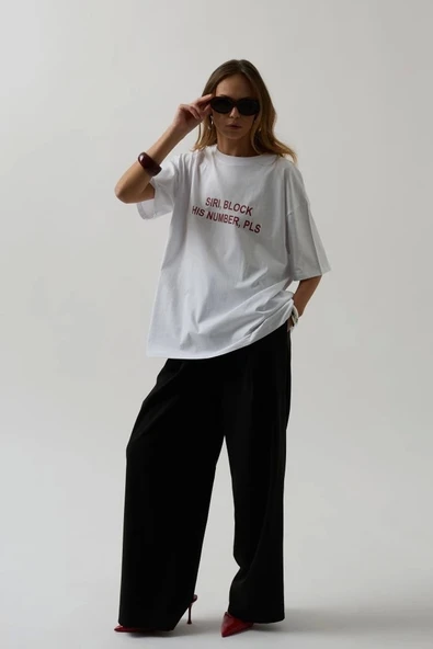 Ön Baskılı Oversize T-Shirt - 4