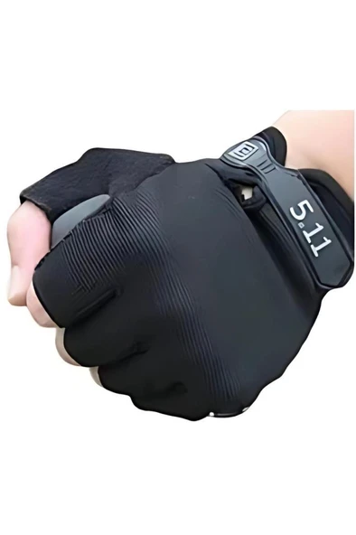 Single Sword Yarım Parmak Taktik Eldiven & Asker Polis Dağcı Avcı Sporcu Eldiveni - 11