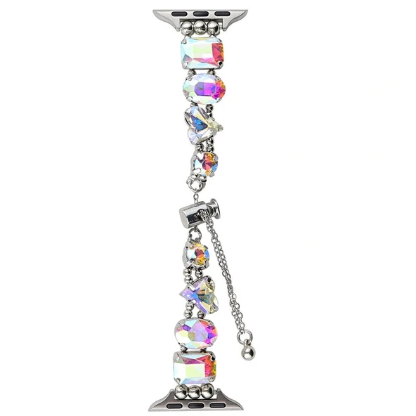 Watch 42mm Uyumlu -115 Renkli Taş Tasarımlı Kordon - Resim 9