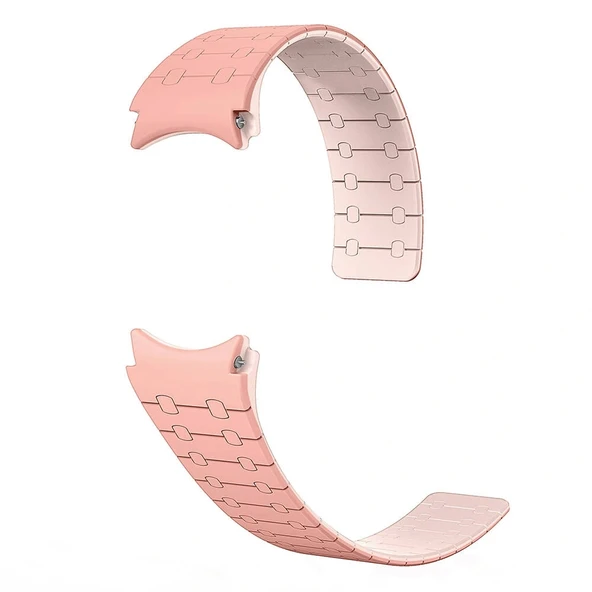 Samsung Watch 6 44mm Uyumlu -111 20mm Çizgili Desenli Silikon Kordon - Resim 2