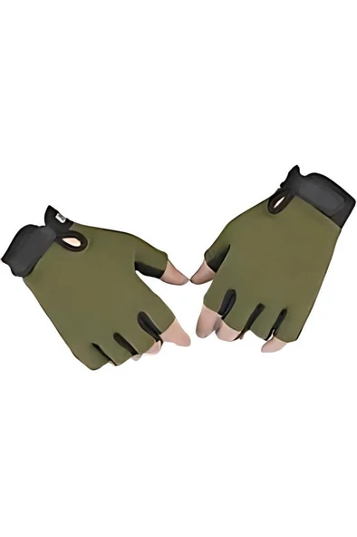 Single Sword Yarım Parmak Taktik Eldiven & Asker Polis Dağcı Avcı Sporcu Eldiveni - 5