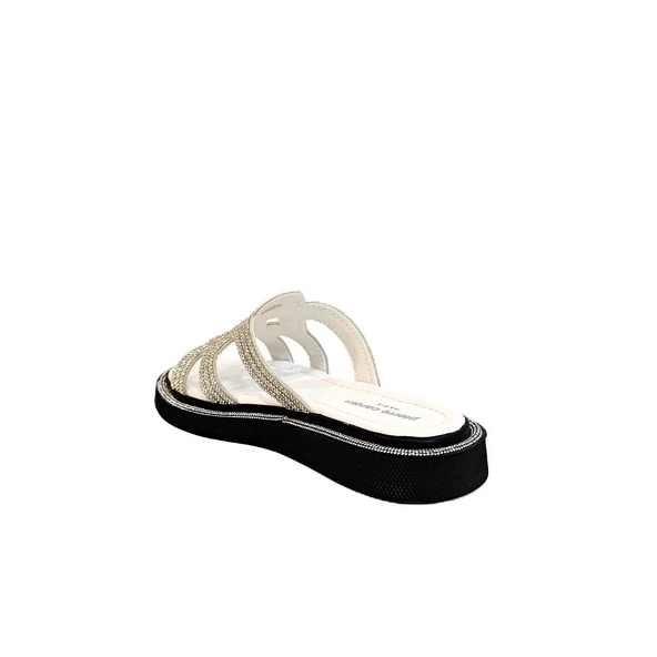Pierre Cardin 7505 Beyaz Taşlı Bayan Terlik - 8