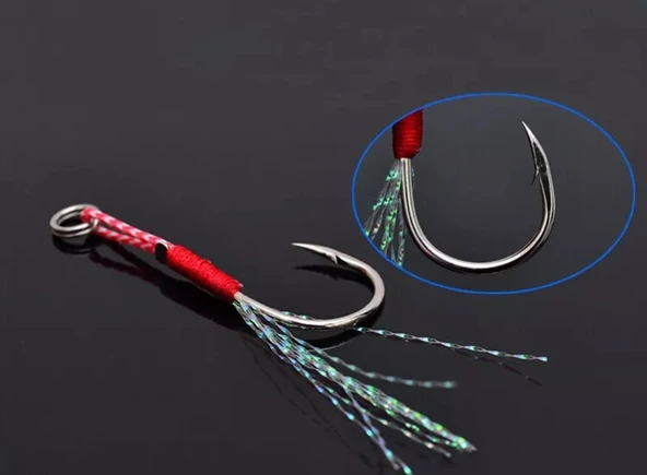 S.F. Jig Assist İğnesi - 3 Adet - Jig Yardımcı Kanca - ( 210 - 260 gr Arası Jigler Için ) - 4