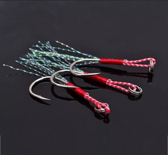 S.F. Jig Assist İğnesi - 3 Adet - Jig Yardımcı Kanca - ( 210 - 260 gr Arası Jigler Için )