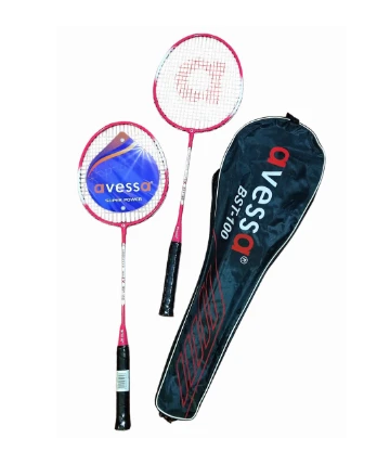 Badminton Raket Set (2 Raket) Avessa BST-100 Kırmızı