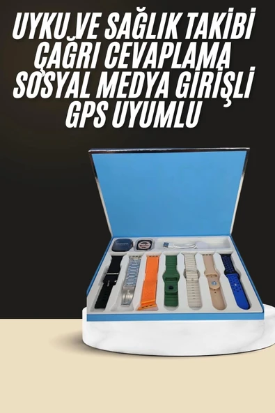7 Kordonlu Unisex Akıllı Saat Çoklu Kordon Seçeneği Amoled Ekran - 2