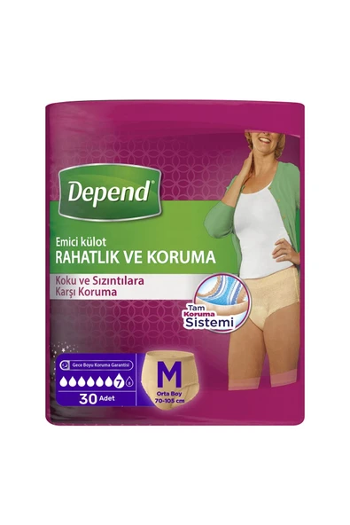 Depend Medikal Emici Külot Kadın Medium 30'lu