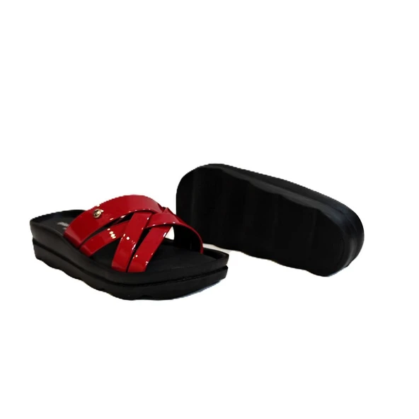 Pierre Cardin 7485 Kırmızı Rugan Bayan Terlik - Resim 8