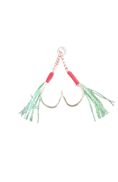 S.F. Jig Çiftli Assist İğne - 2 Adet Çiftli - Jig Yardımcı Kanca -( 45g - 65g arası jigler İçin ) - 3