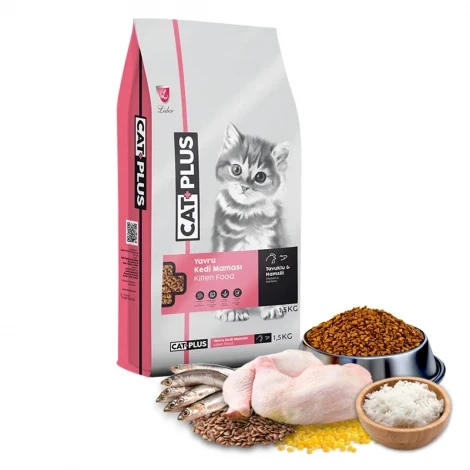 CatPlus Tavuklu Hamsili Yavru Kedi Maması 1,5 Kg