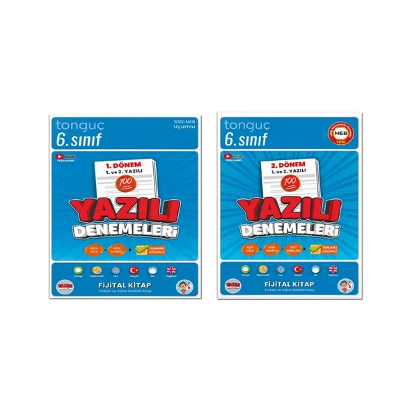 6. Sınıf Yazılı Denemeleri 1. Dönem - 2. Dönem 1 ve 2. Yazılı 2 Kitap