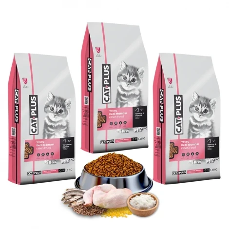 CatPlus Tavuklu Hamsili Yavru Kedi Maması 1,5 Kg x 3 Adet