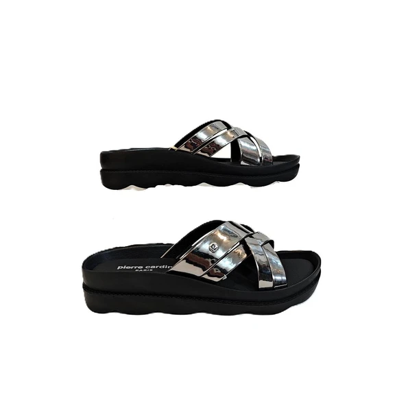 Pierre Cardin 7485 Platin Rugan Bayan Terlik - Resim 6