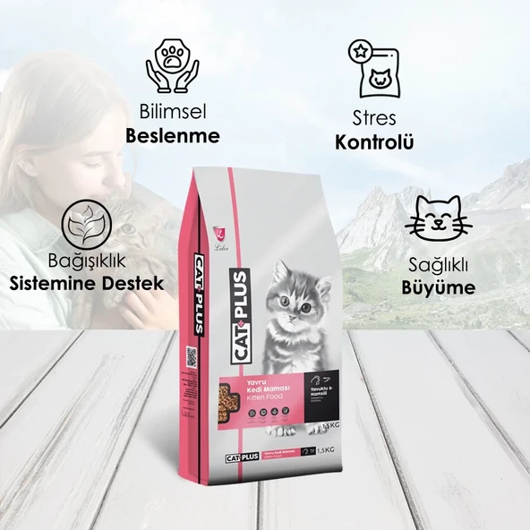 CatPlus Tavuklu Hamsili Yavru Kedi Maması 1,5 Kg x 3 Adet - 9