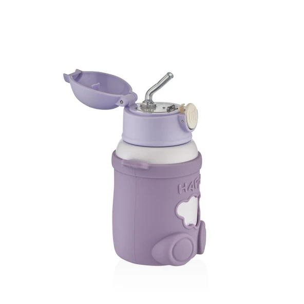 Shotay Happy Everyday Çelik Termos Matara Çocuk 480Ml Lila - 2