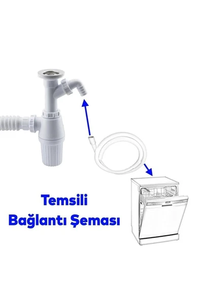 Gama Sökülebilir Pis Su Giderli Tas'lı Çift Lavabo Gideri Evye Sifonu Körüklü Mutfak Banyo Borusu - 2