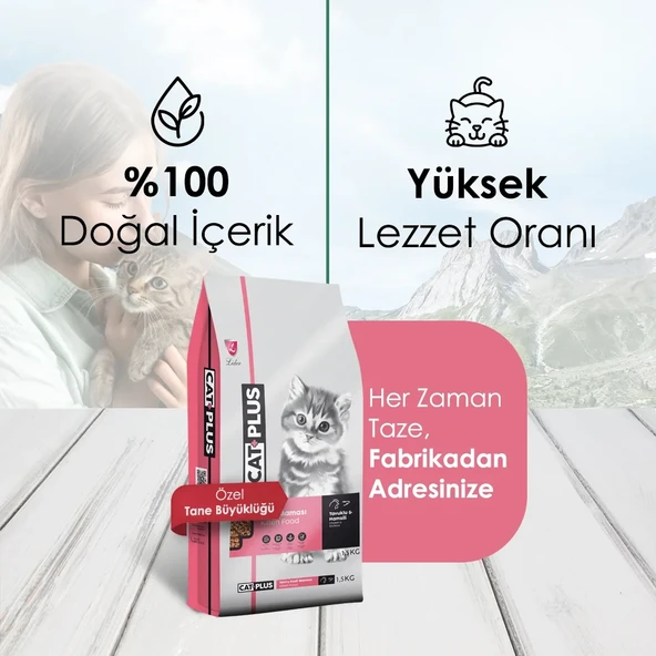 CatPlus Tavuklu Hamsili Yavru Kedi Maması 1,5 Kg x 3 Adet - 3