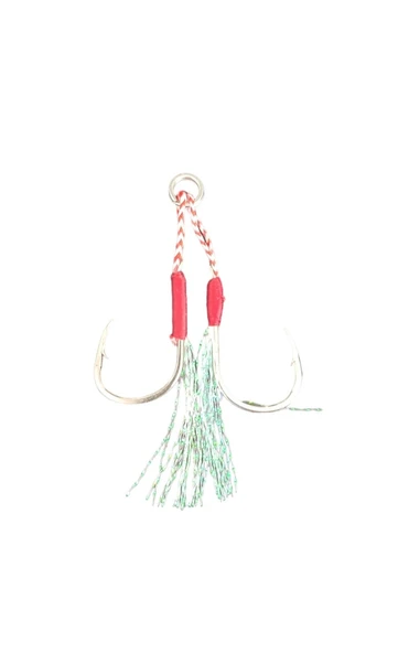 S.F. Jig Çiftli Assist İğnesi - 2 Adet Çiftli - Jig Yardımcı Kanca - ( 170 - 200 gr Arası Jigler İçin ) - 4
