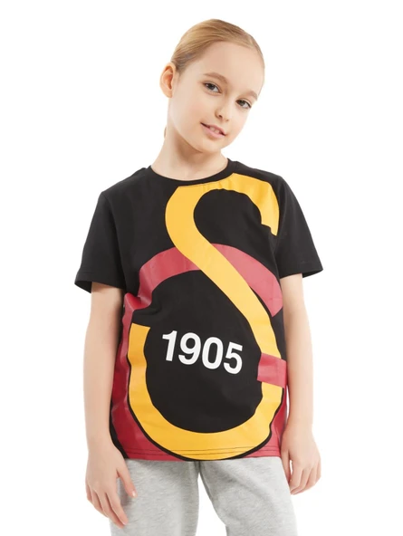 Galatasaray Orijinal Lisanslı Büyük Logo Çocuk T-shirt Gs Aslan Baskılı Hediyelik Ahşap Kutulu - 4