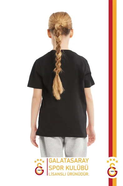 Galatasaray Orijinal Lisanslı Büyük Logo Çocuk T-shirt Gs Aslan Baskılı Hediyelik Ahşap Kutulu - 3