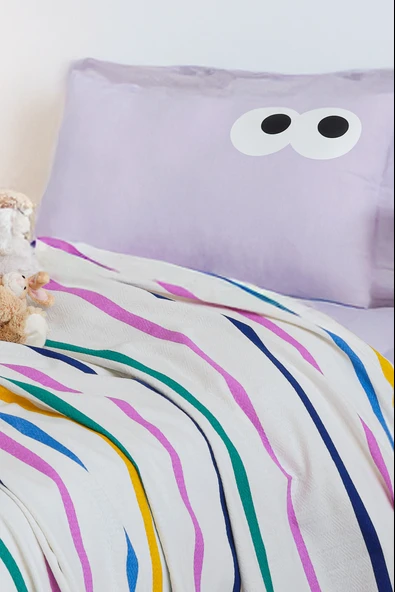 Upstyle Baskılı Pike Takımı Tek Kişilik Funny Lila - Resim 3