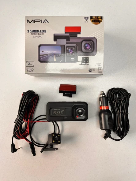 MPIA CC38 64GB Üç Kameralı (Ön+ İç+ Arka) Araç İçi Kamera WiFi Viidure App - 12