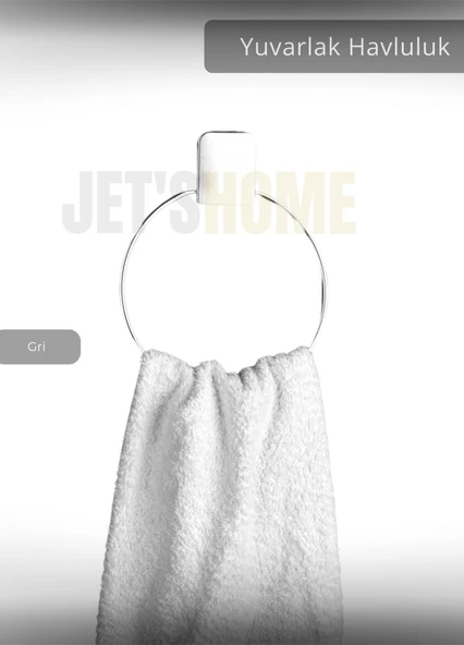 Yuvarlak Havluluk Paslanmaz Çelik Banyo Havluluk Düzenleyici Gri - Resim 2