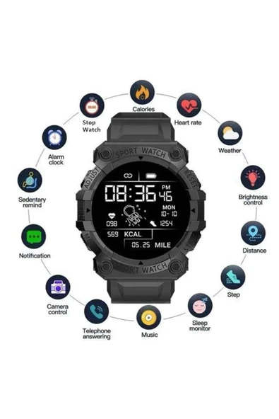 Yeni Nesil Çok Fonksiyonlu Uyku ve Sağlık Takibi Yapabilen Siyah - Resim 5