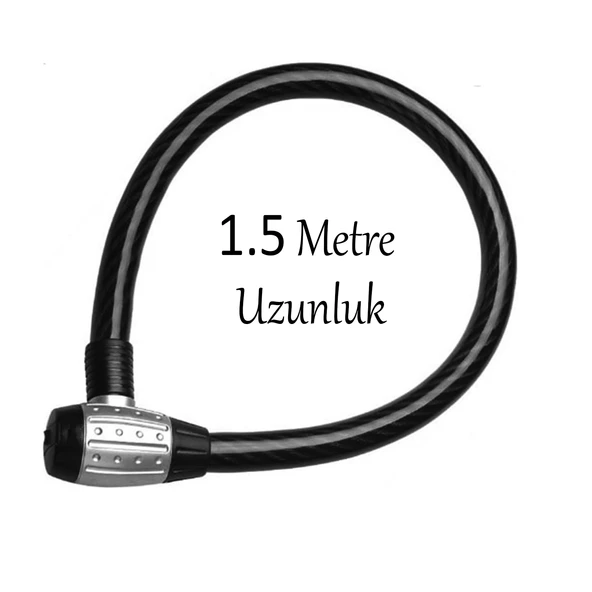 Profosyenel Motosiklet Bisiklet Halat Zinciri Hırsız Kilidi 150 cm Çelik Kilit Çap 25 mm Ø 1 Adet - 5