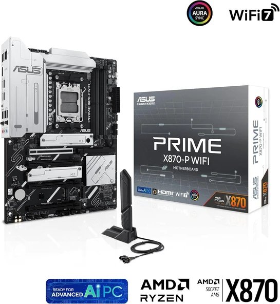 Asus Prime X870-P Wi-Fi AMD AM5 DDR5 ATX Anakart - 1