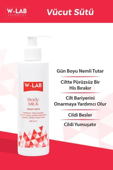 W-Lab Kozmetik Body Milk Vücut Sütü 200 ML